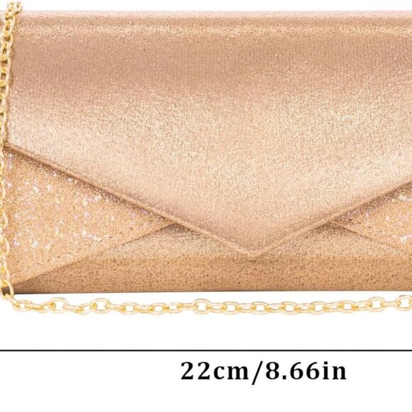 Clutch Purses for Women Glossy & Shiny Envelope Evening Bag Formal Splicing Hand - Picture 7 of 7
